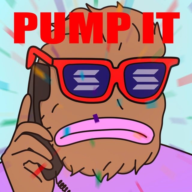 Landwolf on the phone under the words pump it
