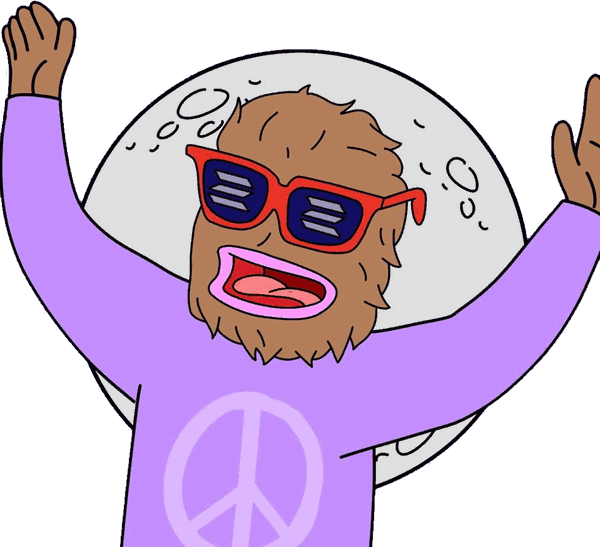 Landwolf with both arms in the air